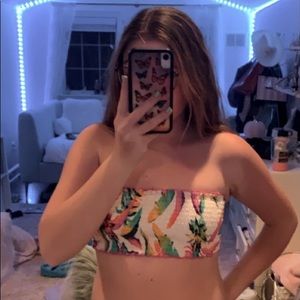 floral bandeau bikini top